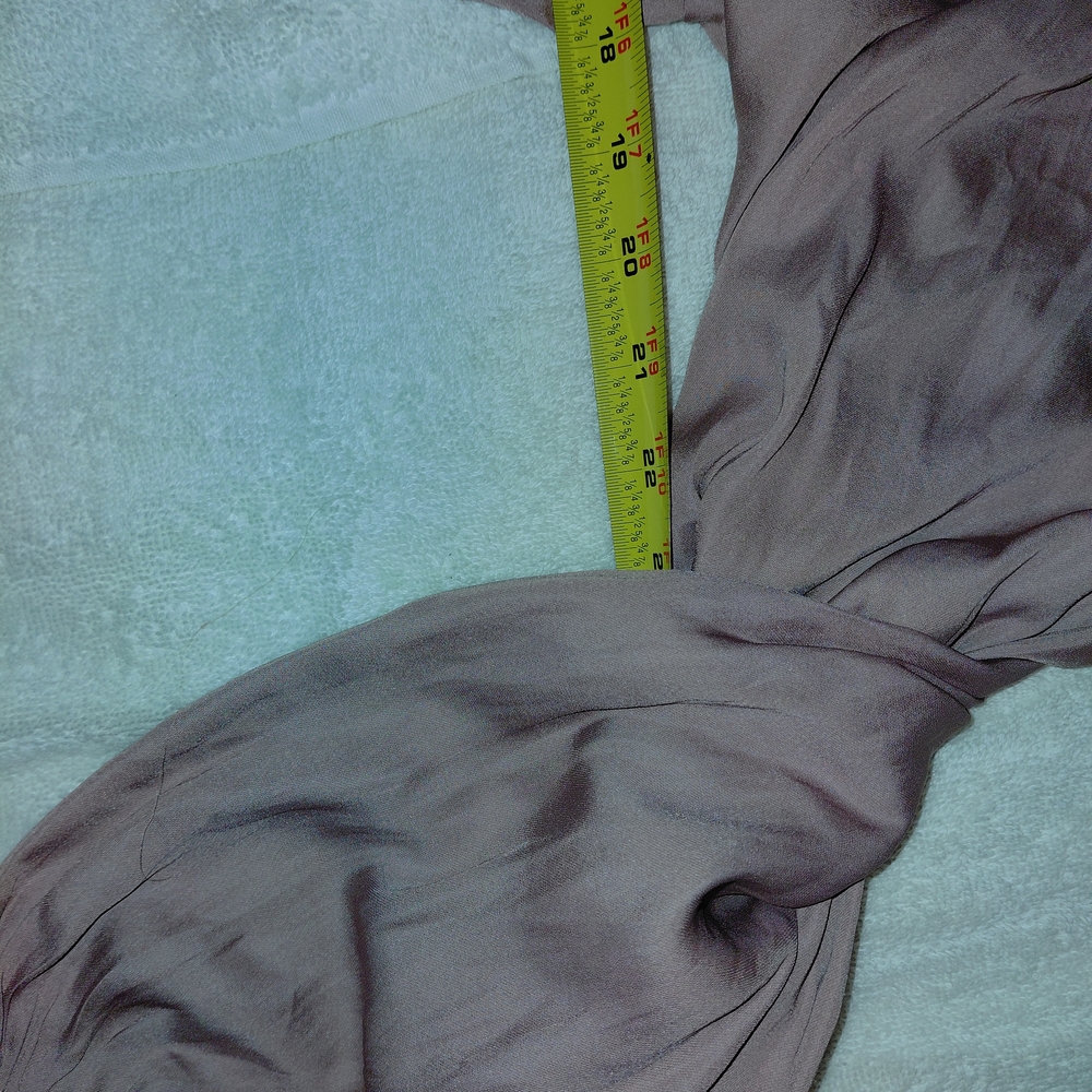 Mittoshop Mauve Long Bellowed Sleeves, Lined Maxi Dress, 12"Ruffle, Lg - Picture 7 of 7